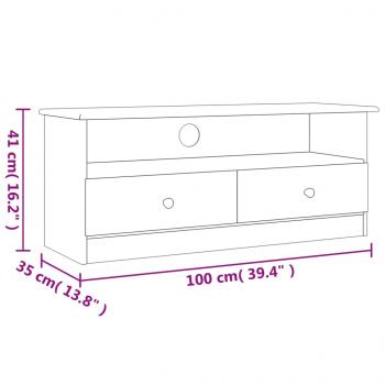 TV-Schrank mit Schubladen ALTA Weiß 100x35x41 cm Kiefernholz