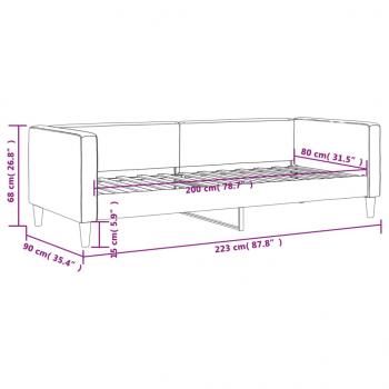 Tagesbett Dunkelgrau 80x200 cm Stoff