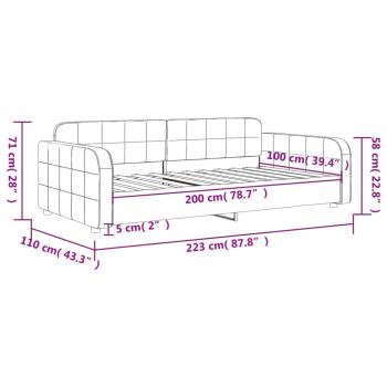 Tagesbett Hellgrau 100x200 cm Samt