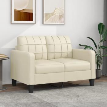 ARDEBO.de - 2-Sitzer-Sofa Creme 120 cm Kunstleder