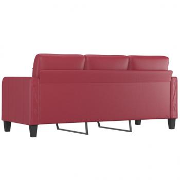 3-Sitzer-Sofa Weinrot 180 cm Kunstleder