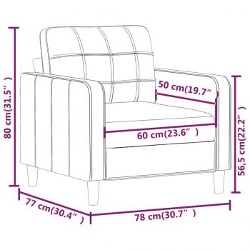 Sessel Cappuccino-Braun 60 cm Kunstleder