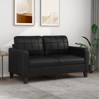 ARDEBO.de - 2-Sitzer-Sofa Schwarz 140 cm Kunstleder