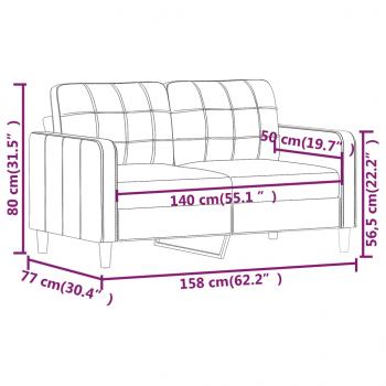 2-Sitzer-Sofa Cappuccino-Braun 140 cm Kunstleder