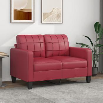 ARDEBO.de - 2-Sitzer-Sofa Weinrot 120 cm Kunstleder