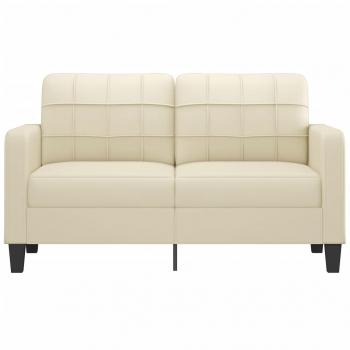 2-Sitzer-Sofa Creme 140 cm Kunstleder