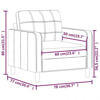 Sessel Creme 60 cm Kunstleder