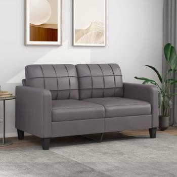 ARDEBO.de - 2-Sitzer-Sofa Grau 140 cm Kunstleder