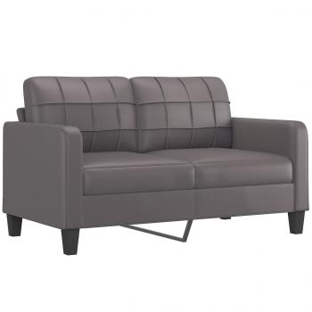 2-Sitzer-Sofa Grau 140 cm Kunstleder