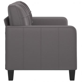 2-Sitzer-Sofa Grau 140 cm Kunstleder