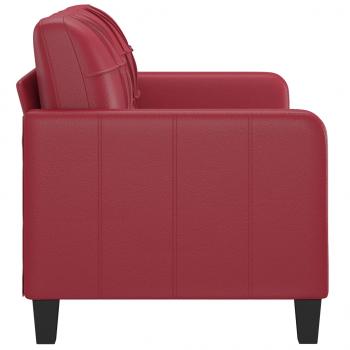 2-Sitzer-Sofa Weinrot 140 cm Kunstleder