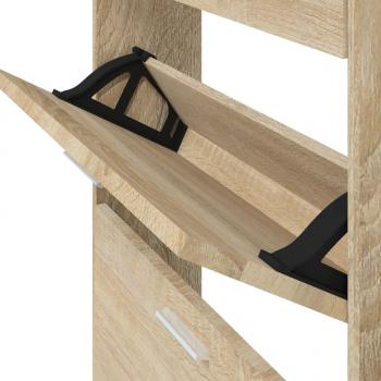 Schuhschrank Eichen-Optik 59x17x150 cm Holzwerkstoff