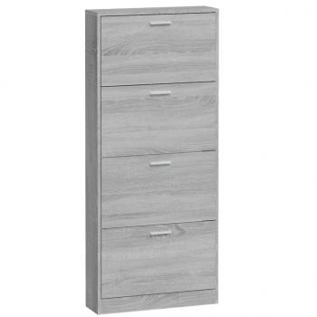 Schuhschrank Grau Sonoma 59x17x150 cm Holzwerkstoff