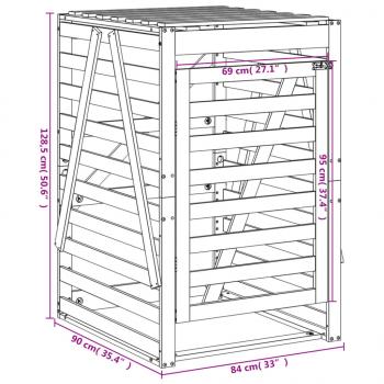 Mülltonnenbox 84x90x128,5 cm Massivholz Douglasie