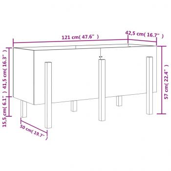 Hochbeet Honigbraun 121x50x57 cm Massivholz Kiefer