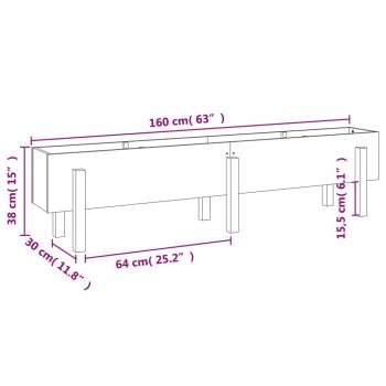 Hochbeet 160x30x38 cm Massivholz Douglasie