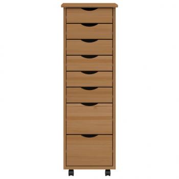 Rollschrank mit Schubladen MOSS Honigbraun Massivholz Kiefer