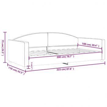 Tagesbett Hellgrau 100x200 cm Stoff