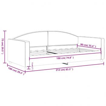 Tagesbett Dunkelgrau 90x190 cm Stoff