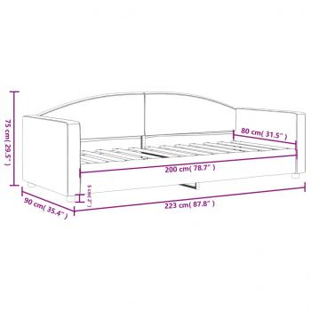 Tagesbett Hellgrau 80x200 cm Stoff