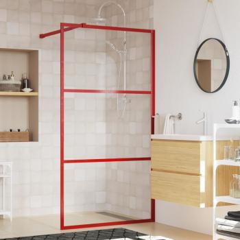 ARDEBO.de - Duschwand für Begehbare Dusche mit ESG Klarglas Rot 115x195 cm