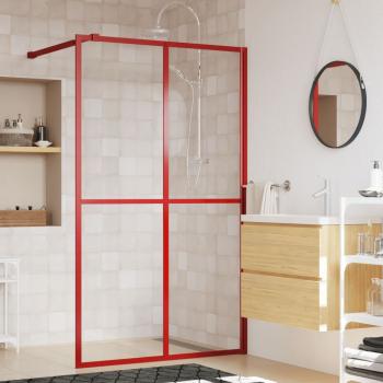 ARDEBO.de - Duschwand für Begehbare Dusche mit ESG Klarglas Rot 140x195 cm