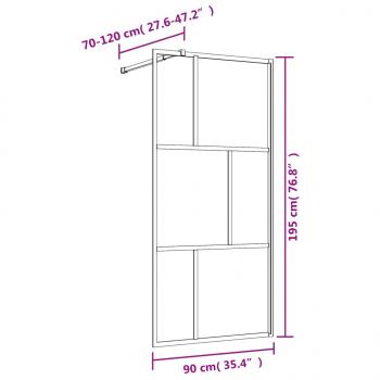 Duschwand für Begehbare Dusche mit ESG Klarglas Golden 90x195cm