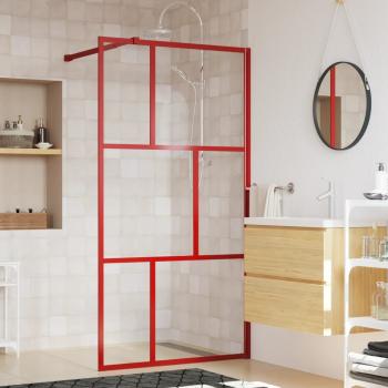 ARDEBO.de - Duschwand für Begehbare Dusche mit ESG Klarglas Rot 115x195 cm