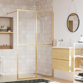 ARDEBO.de - Duschwand für Begehbare Dusche ESG Klarglas Golden 118x195cm