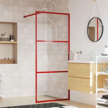 ARDEBO.de - Duschwand für Begehbare Dusche mit ESG Klarglas Rot 90x195 cm