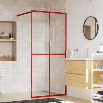 ARDEBO.de - Duschwand für Begehbare Dusche mit ESG Klarglas Rot 100x195 cm