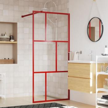 ARDEBO.de - Duschwand für Begehbare Dusche mit ESG Klarglas Rot 80x195 cm