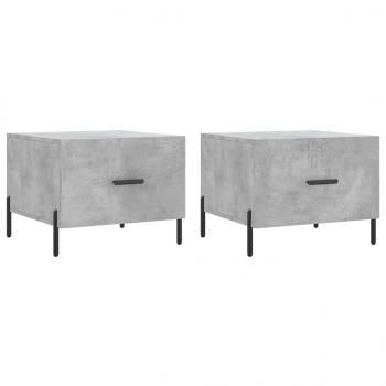 Couchtische 2 Stk. Betongrau 50x50x40 cm Holzwerkstoff