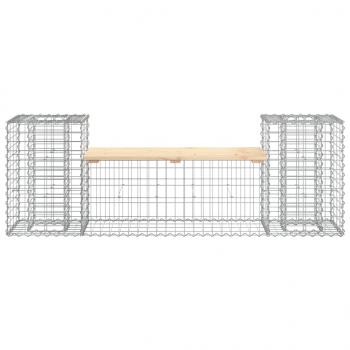 Gartenbank aus Gabionen 183x41x60,5 cm Massivholz Kiefer