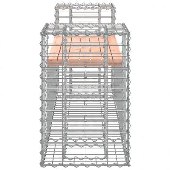 Gartenbank aus Gabionen 183x41x60,5 cm Massivholz Douglasie