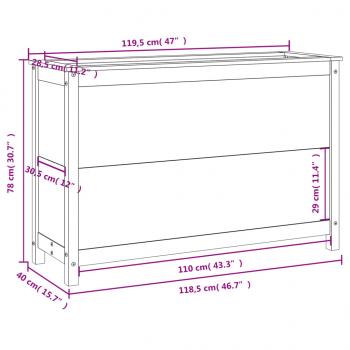 Hochbeet 119,5x40x78 cm Massivholz Douglasie