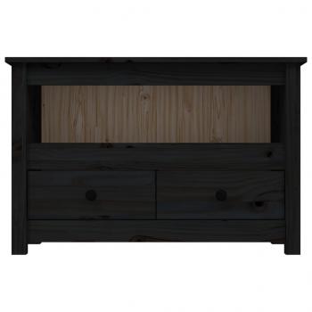 TV-Schrank Schwarz79x35x52 cm Massivholz Kiefer