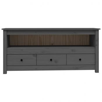 TV-Schrank Grau 114x35x52 cm Massivholz Kiefer