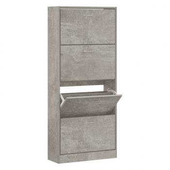 Schuhschrank Betongrau 63x24x147 cm Holzwerkstoff