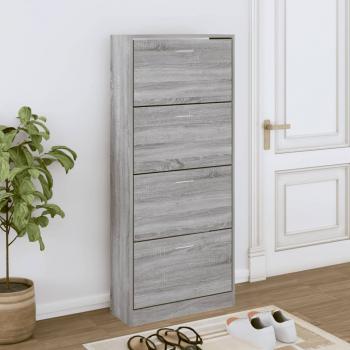 ARDEBO.de - Schuhschrank Grau Sonoma 63x24x147 cm Holzwerkstoff