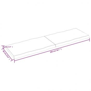 Tischplatte 200x60x(2-6) cm Massivholz Behandelt Baumkante