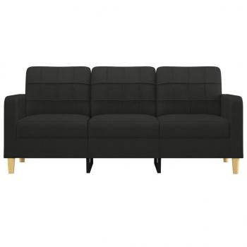 3-Sitzer-Sofa Schwarz 180 cm Stoff