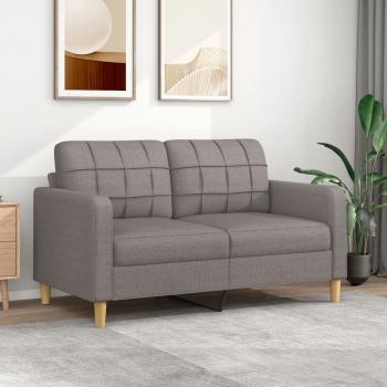 ARDEBO.de - 2-Sitzer-Sofa Taupe 140 cm Stoff