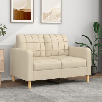 ARDEBO.de - 2-Sitzer-Sofa Creme 120 cm Stoff