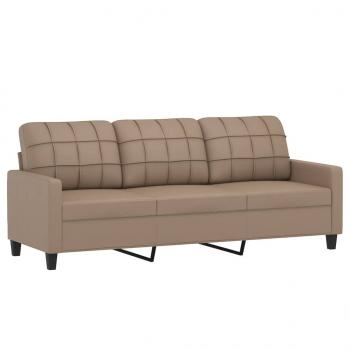 3-Sitzer-Sofa Cappuccino-Braun 180 cm Kunstleder