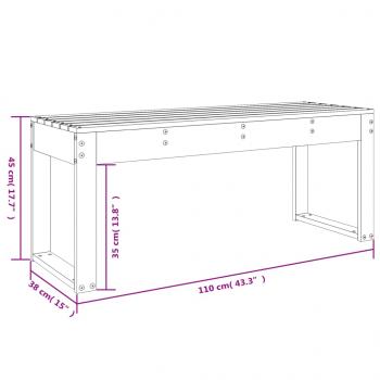 Gartenbank 110x38x45 cm Massivholz Douglasie