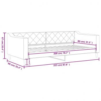 Tagesbett Taupe 80x200 cm Stoff