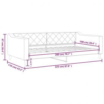 Tagesbett Creme 100x200 cm Stoff