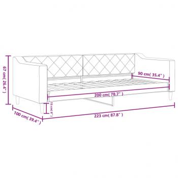 Tagesbett Creme 90x200 cm Stoff