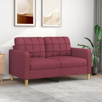 ARDEBO.de - 2-Sitzer-Sofa Weinrot 140 cm Stoff